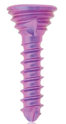 Titanium Locking Screw, Ø 1.2 x L 6 mm, multi-directional, magenta, Torx 6, self-drilling, self-tapping