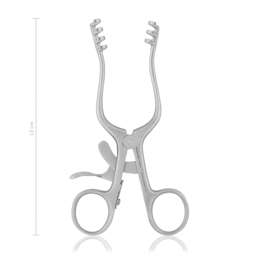 Retractor Weitlaner - 3 x 4 Teeth, (Length: 130mm, Form: blunt) 