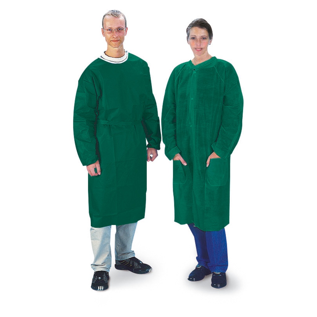 Barrier Gown (Colour: Green, Plastic)