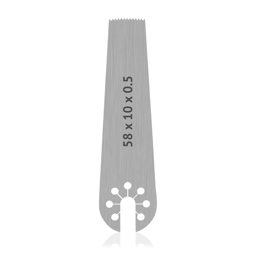 [196170] OrthoVet Saw Blade with AESCULAP Connection, dimensions (in mm): L 58 x W 10 x H 0.5