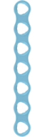[197410] EickLoxx Micro Bone Plate, 7 holes, system 1.0, light blue, dimensions (in mm): L 27.5 x W 3.5 x H 1.0