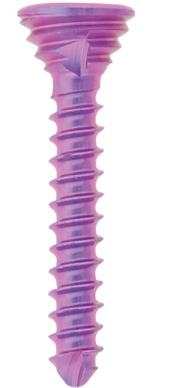 [197429] Titanium Locking Screw, Ø 1.2 x L 8 mm, multi-directional, magenta, Torx 6, self-drilling, self-tapping