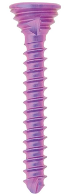 [197430] Titanium Locking Screw, Ø 1.2 x L 9 mm, multi-directional, magenta, Torx 6, self-drilling, self-tapping