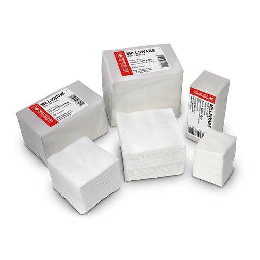 [DG09100A] Millpledge MILLSWABS (NON WOVEN) 4'' x 4'' 4ply (pk100)