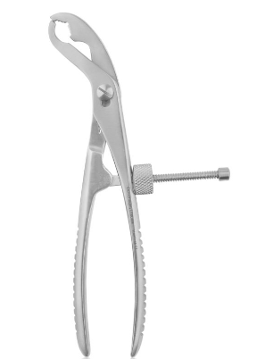 [183415] Bone Holding Forceps Self-centering (150mm, curved)