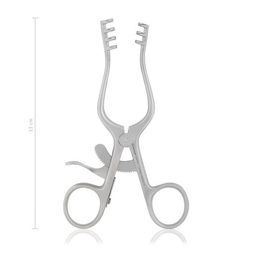 [161313] Retractor Weitlaner - 3 x 4 Teeth, (Length: 130mm, Form: sharp