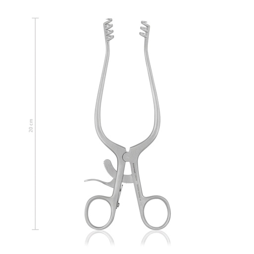 [161320] Retractor Weitlaner - 3 x 4 Teeth, (Length: 200mm, Form: sharp)
