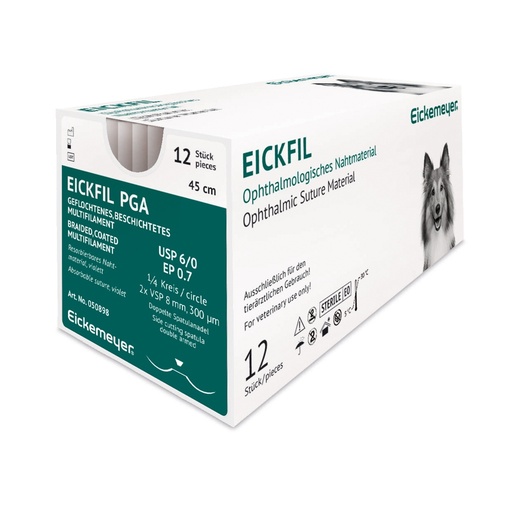 [050898] EickFil PGA (USP 6/0, EP 0.7, 1/4 circle, 2 x VSP 8 mm 300 µm)