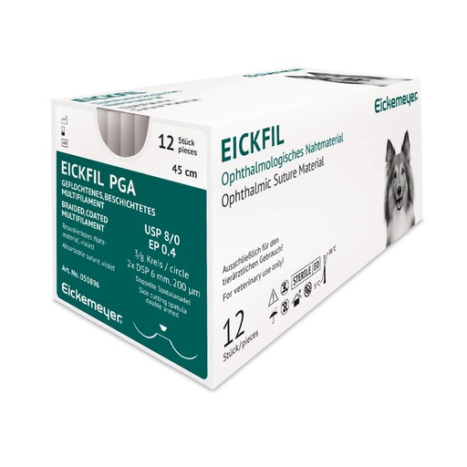 [050896] EickFil PGA (USP 8/0, EP 0.4, 3/8 circle, 2 x DSP 6 mm 200 µm)